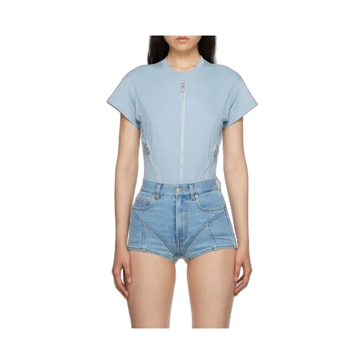 Zip-Embellished Organic Cotton Bodysuit