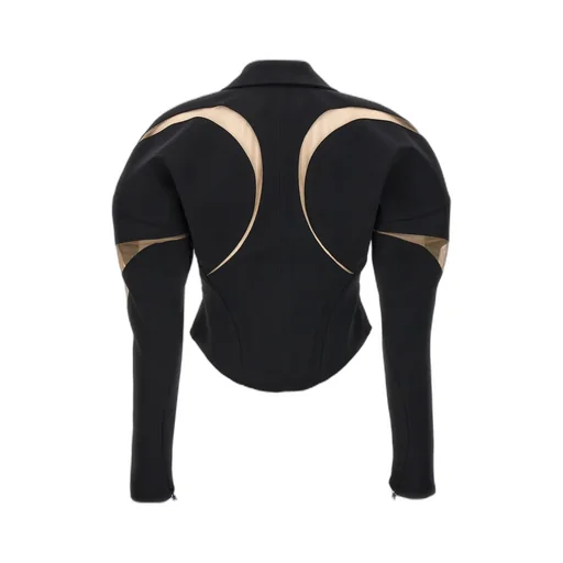 Sheer-Mesh Spiral Illusion Jacket