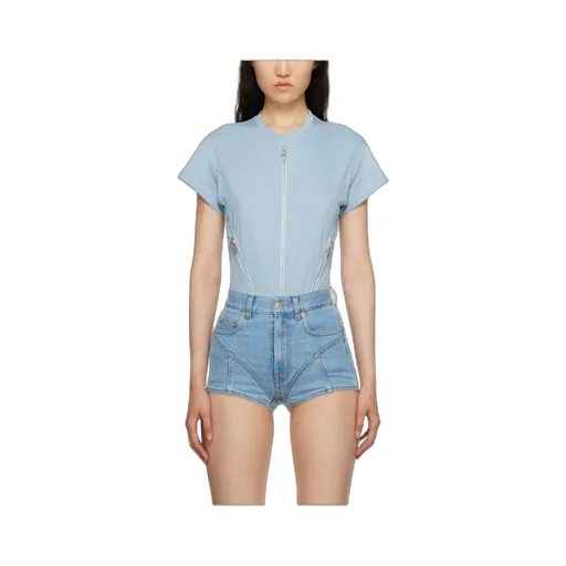 Zip-Embellished Organic Cotton Bodysuit