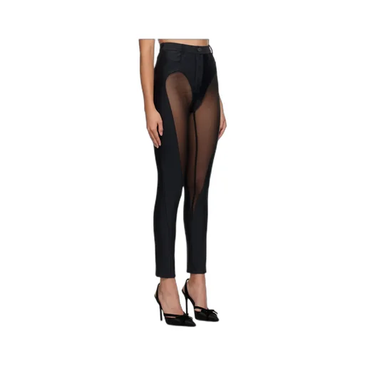 Sheer-Panel Flared Trousers