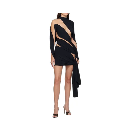 Small High-Neck Hollow Dress