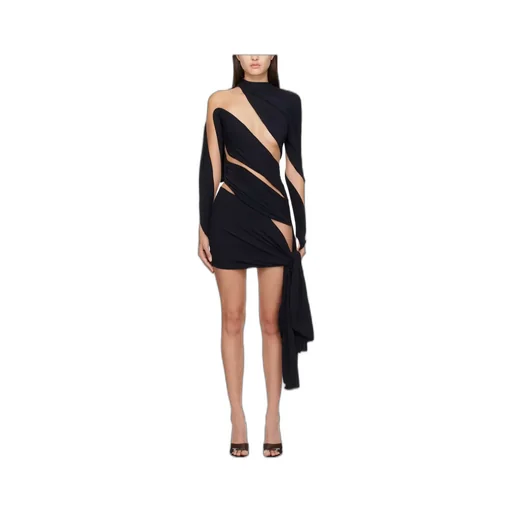 Small High-Neck Hollow Dress