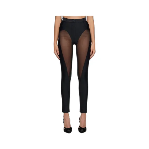 Sheer-Panel Flared Trousers
