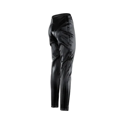 Stripe-Embossed High-Waisted Leggings