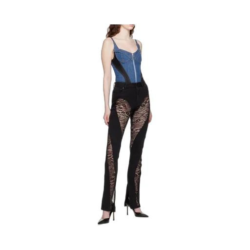 Corset-Style Denim Bodysuit