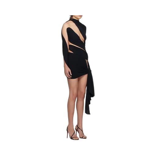 Small High-Neck Hollow Dress