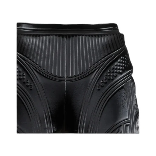 Stripe-Embossed High-Waisted Leggings