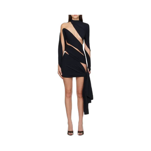 Small High-Neck Hollow Dress