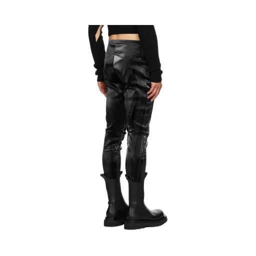 Stripe-Embossed High-Waisted Leggings