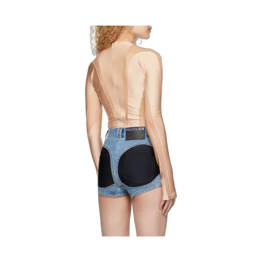 Sheer Panelling Long-Sleeved Body