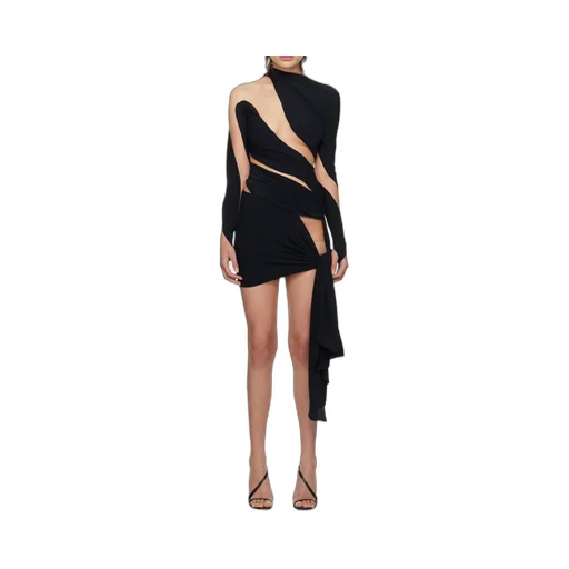 Small High-Neck Hollow Dress