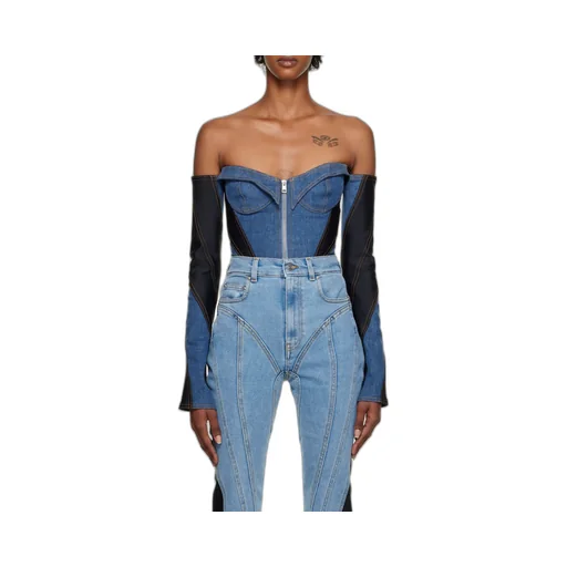 Denim Corset Bodysuit