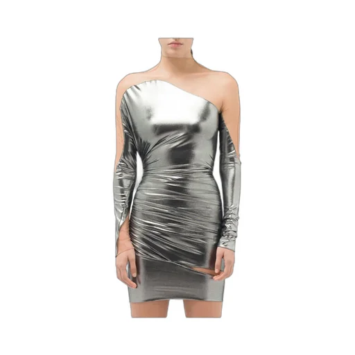 Sheer-Panelled Metallic Minidress