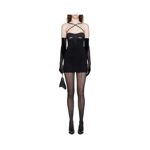 Cut-Out Detail Ruched Minidress
