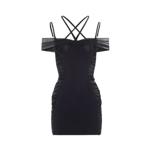 Ruched Halter Mini Dress