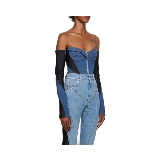 Denim Corset Bodysuit