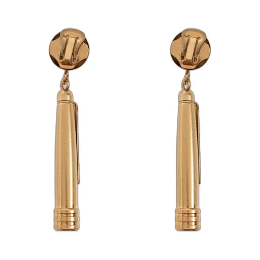 Logo Engraved Pen Motif Earrings