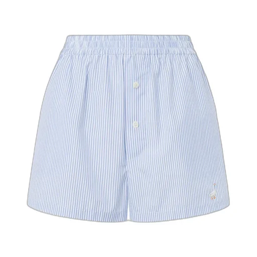 Logo Embroidered Pinstriped Shorts