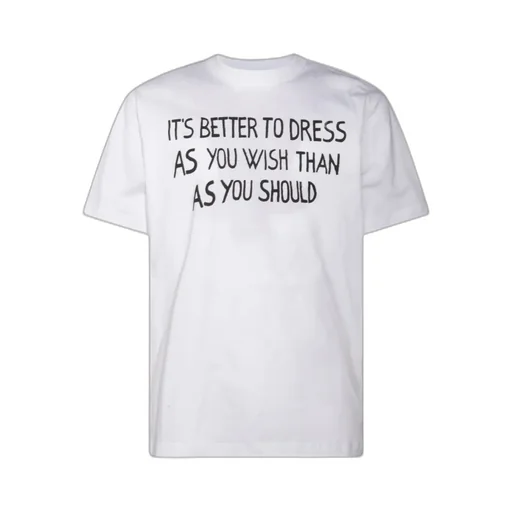 Slogan Printed Crewneck T-Shirt