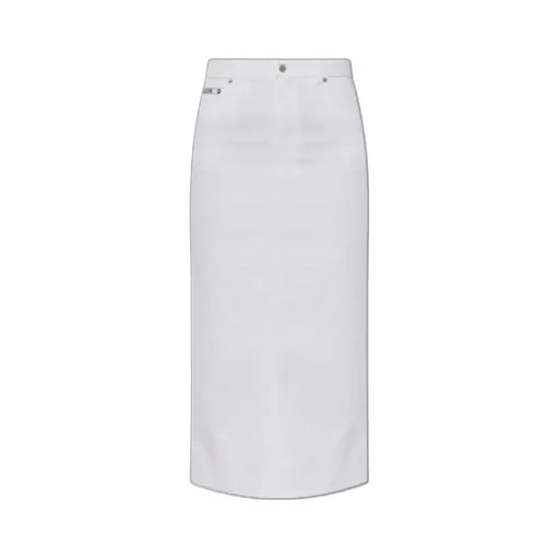 Logo Embroidered Midi Pencil Shirt