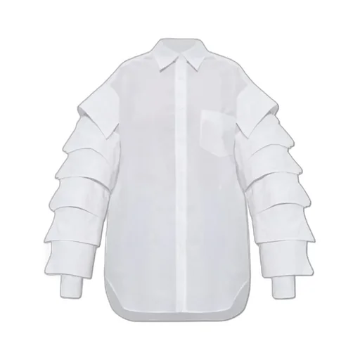 Flared Curved Hem Shirt