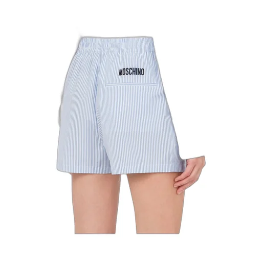 Logo Embroidered Pinstriped Shorts