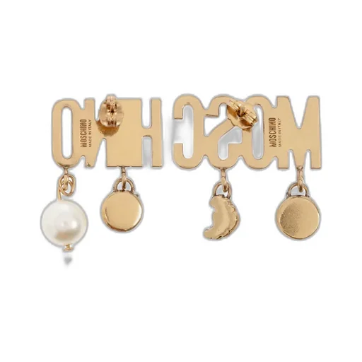 Logo Lettering Charm Detailed Earrings