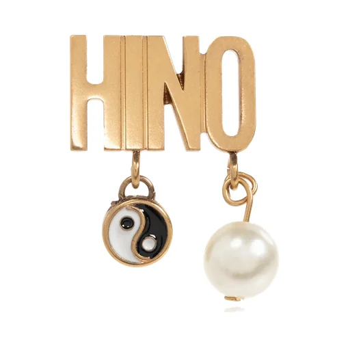 Logo Lettering Charm Detailed Earrings