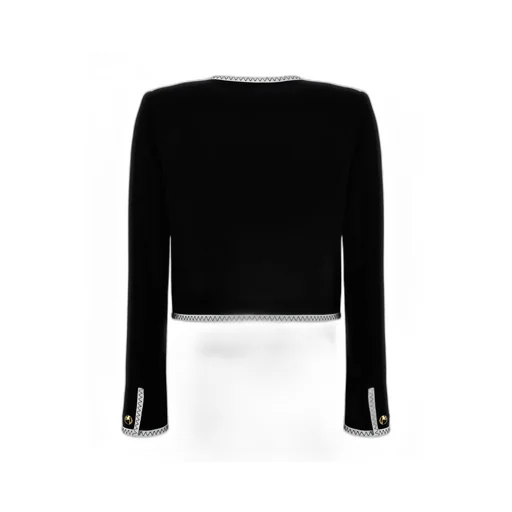 Collarless Singled-Breasted Short Jacket