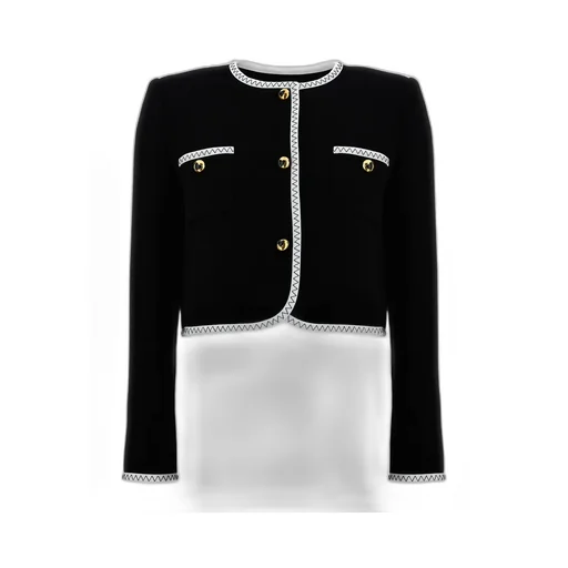 Collarless Singled-Breasted Short Jacket