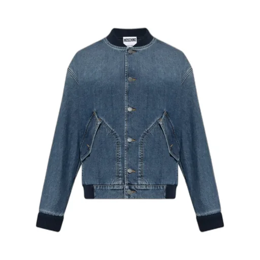 Button-Up Denim Bomber Jacket