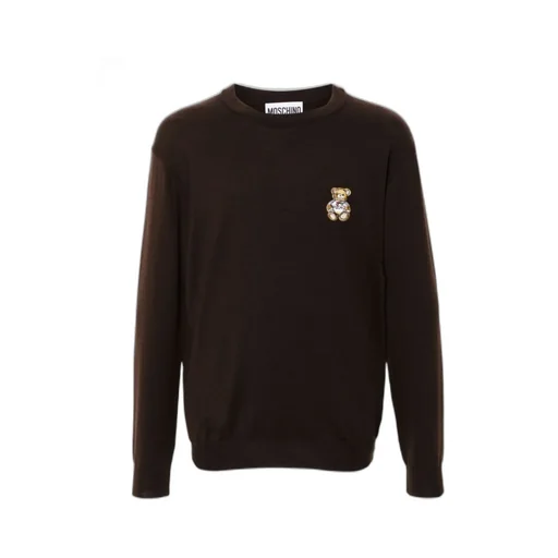 Teddy Bear-Patch Virgin Wool Jumper