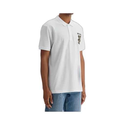 Teddy Bear-Printed Short-Sleeved Polo Shirt