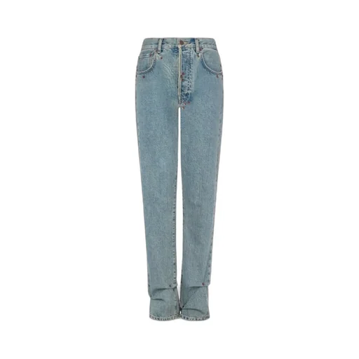 High-Waisted Straight-Leg Jeans