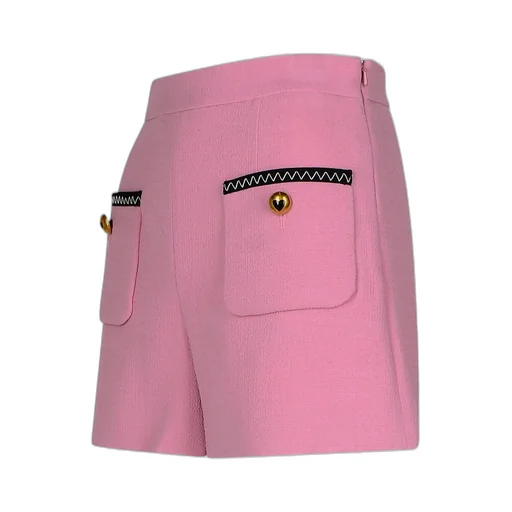 Contrast Trim Textured Finish Shorts