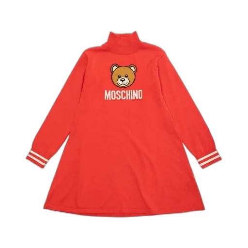 Teddy Bear Printed High Neck Dress
