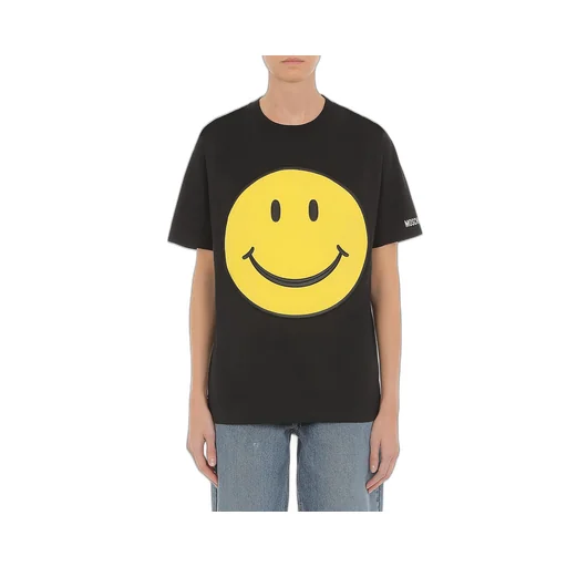Smile Face Printed Crewneck T-Shirt