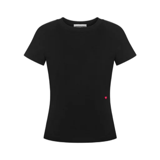 Heart-Embroidered Crewneck T-Shirt