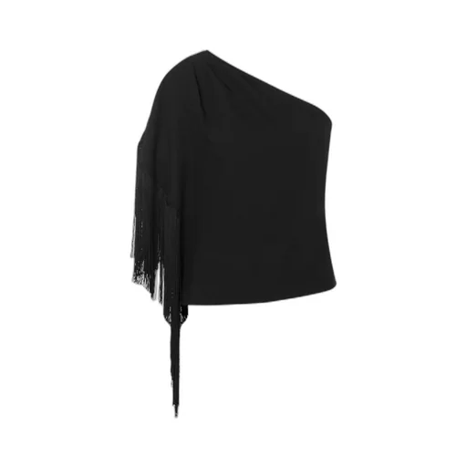 One-Shoulder Fringed Blouse