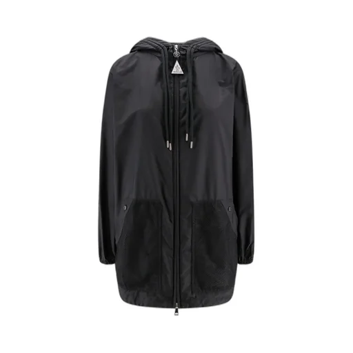 Mesh Panelled Zip-Up Hooded Jacket
