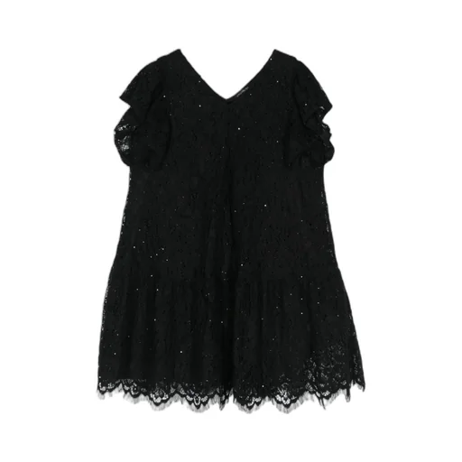 Sequin-Embellished Lace Dress