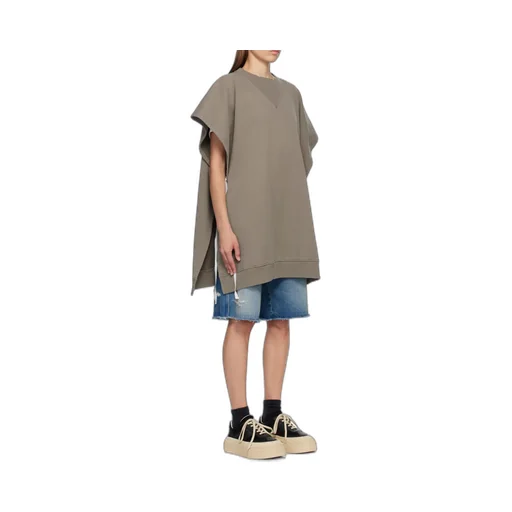 Oversized Top With Logo Patch Detail