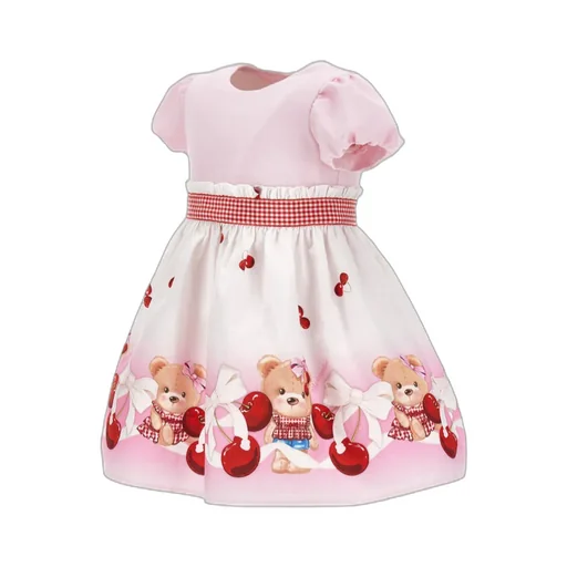 Teddy Bear-Print Flared Dress