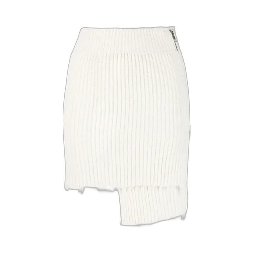 Asymmetric Rib Knit Skirt