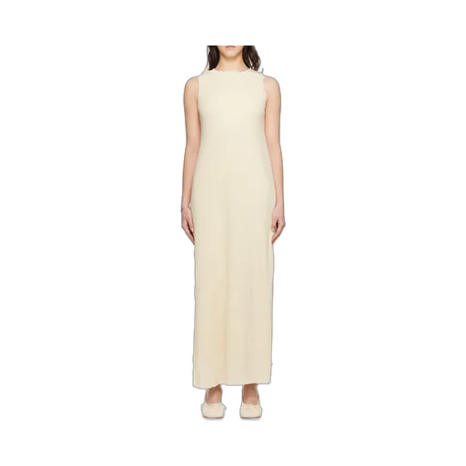 Laminated Dress With Round Neck
