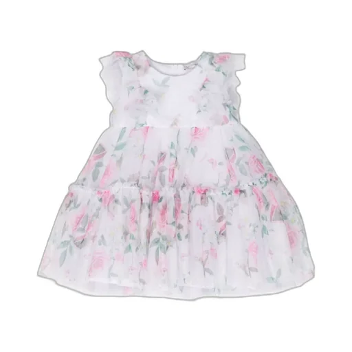 Floral Printed Tulle Dress