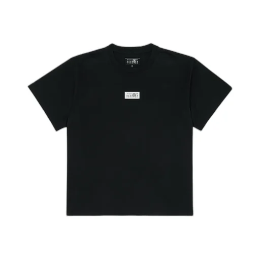Numbers Motif-Patch Crewneck T-Shirt