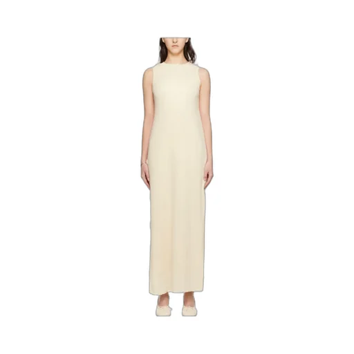 Laminated Dress With Round Neck