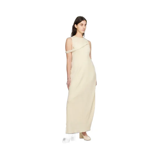 Laminated Dress With Round Neck