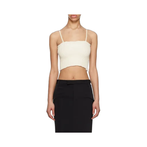 Embroidered-Logo Knit Crop Top